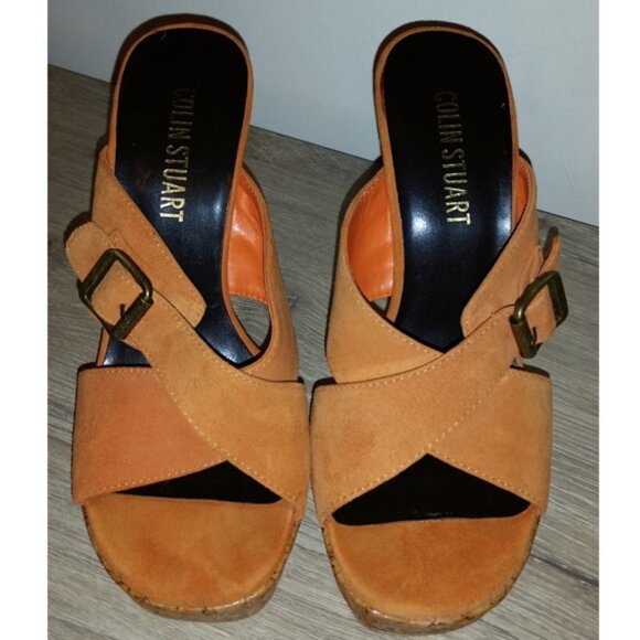 Colin Stuart for Victoria's Secret Leather Orange Suede Platform High Heels 7 - Picture 3 of 7